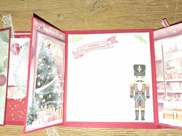 Kleines SüßesMini-Album zu Weihnachten in rot/weiß gehalten